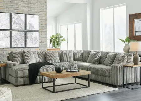 Dolly Gray 5 Pc. Sectional W/ Chaise (Reverse)