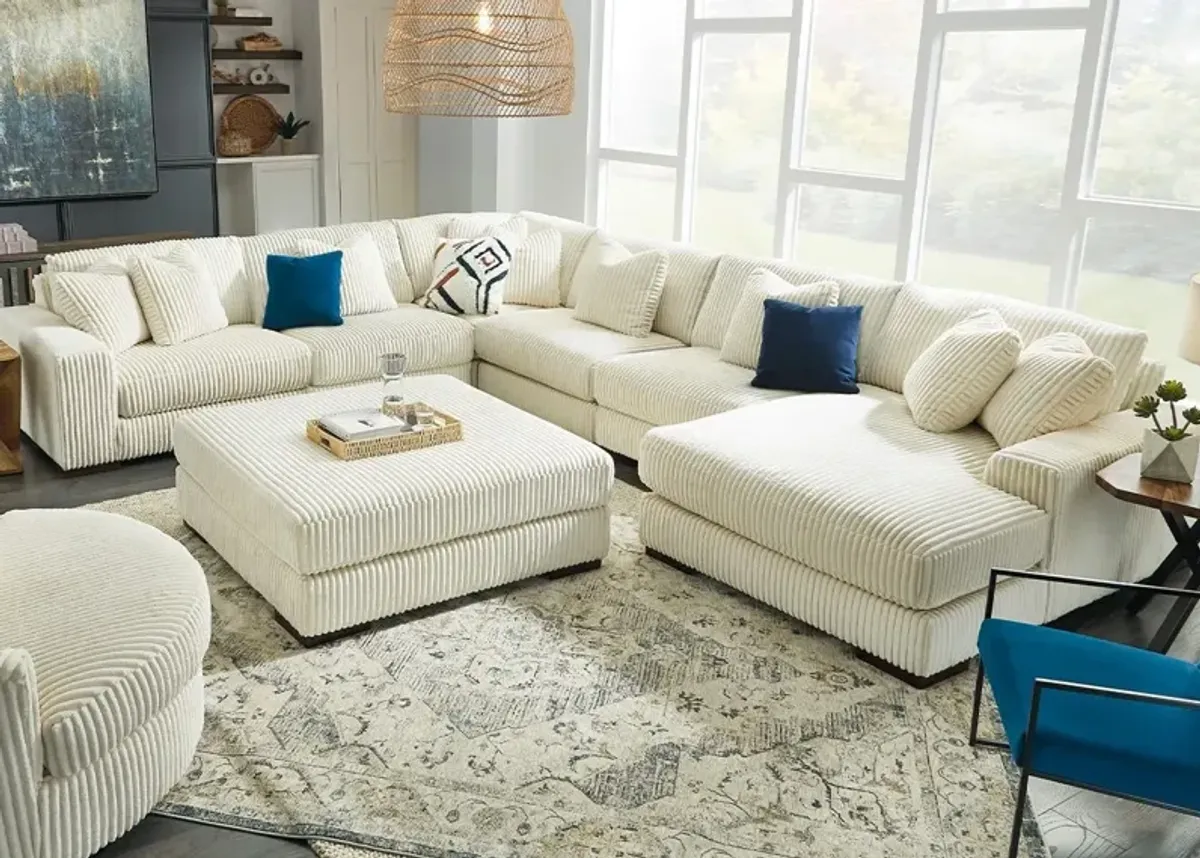 Dolly White 6 Pc. Sectional W/ Chaise