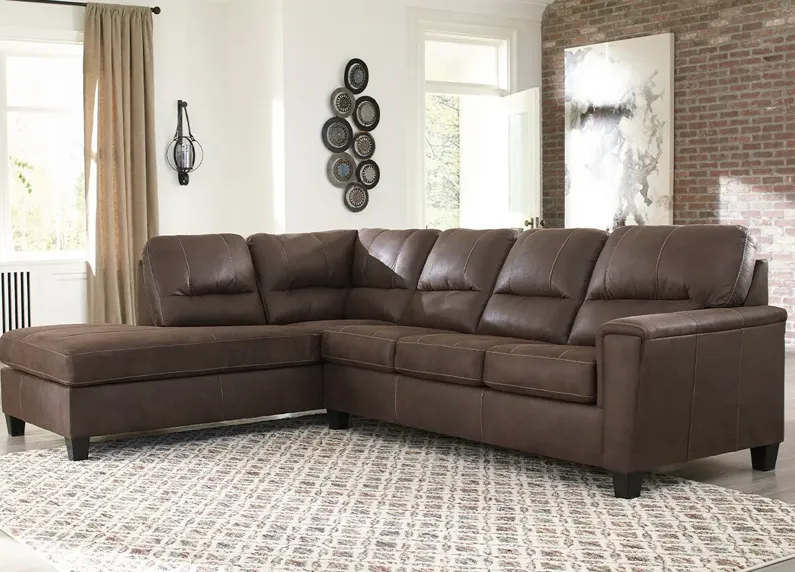 Maywood Brown 2 Pc. Sectional W/ Full Sleeper (Reverse)
