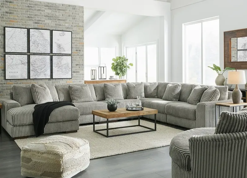 Dolly Gray 6 Pc. Sectional W/ Chaise (Reverse)