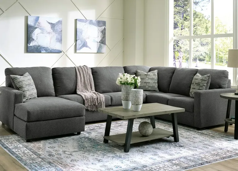 Harris Charcoal 3 Pc. Sectional W/ Chaise (Reverse)