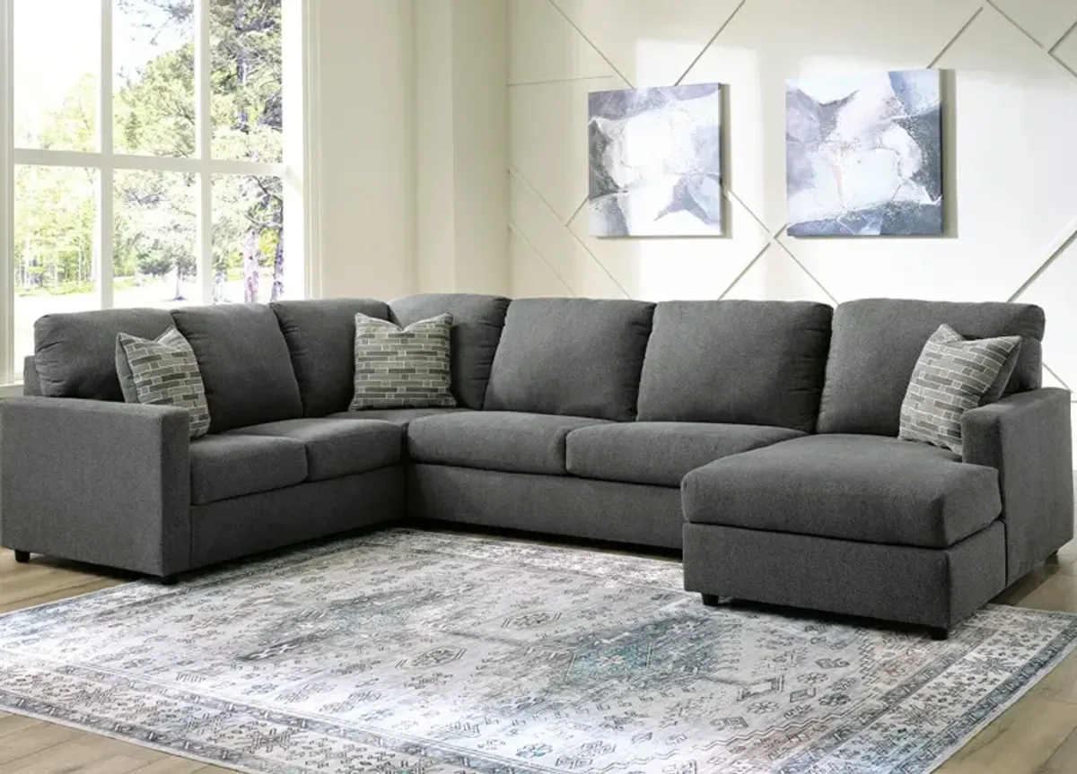 Harris Charcoal 3 Pc. Sectional W/ Chaise