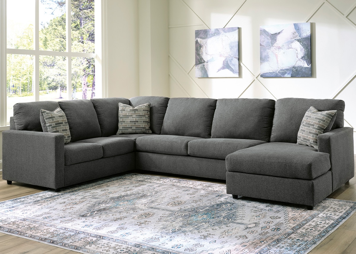 Harris Charcoal 3 Pc. Sectional W/ Chaise