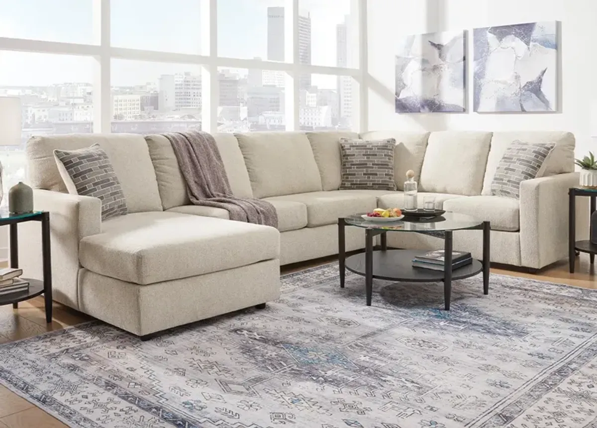 Harris Taupe 3 Pc. Sectional W/ Chaise (Reverse)