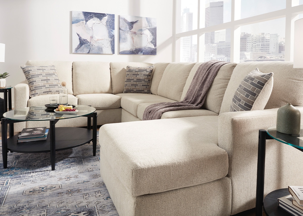 Harris Taupe 3 Pc. Sectional W/ Chaise