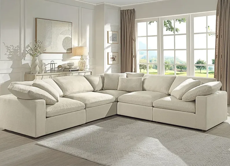 Aabria Beige 5 Pc. Sectional