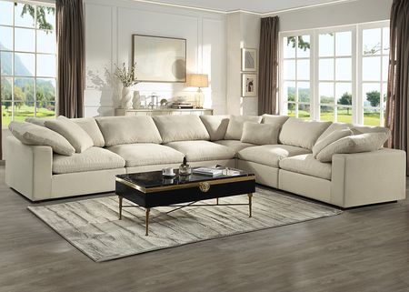 Aabria Beige 6 Pc. Sectional