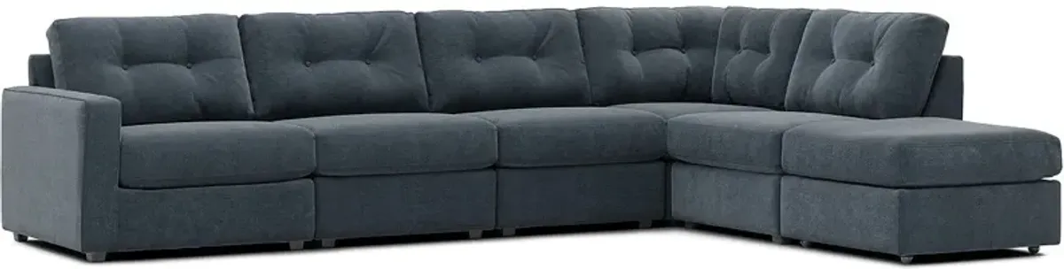 ModularOne Blue 6 Pc. Sectional W/ Ottoman By Drew & Jonathan