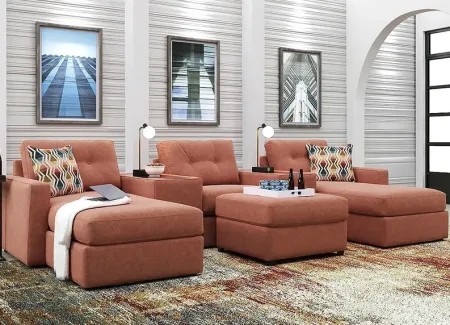 ModularOne Orange 6 Pc. Sectional W/ Media Console & Chaise By Drew & Jonathan