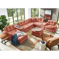 ModularOne Orange 8 Pc. Sectional W/ Media Console & Chaise By Drew & Jonathan (Reverse)