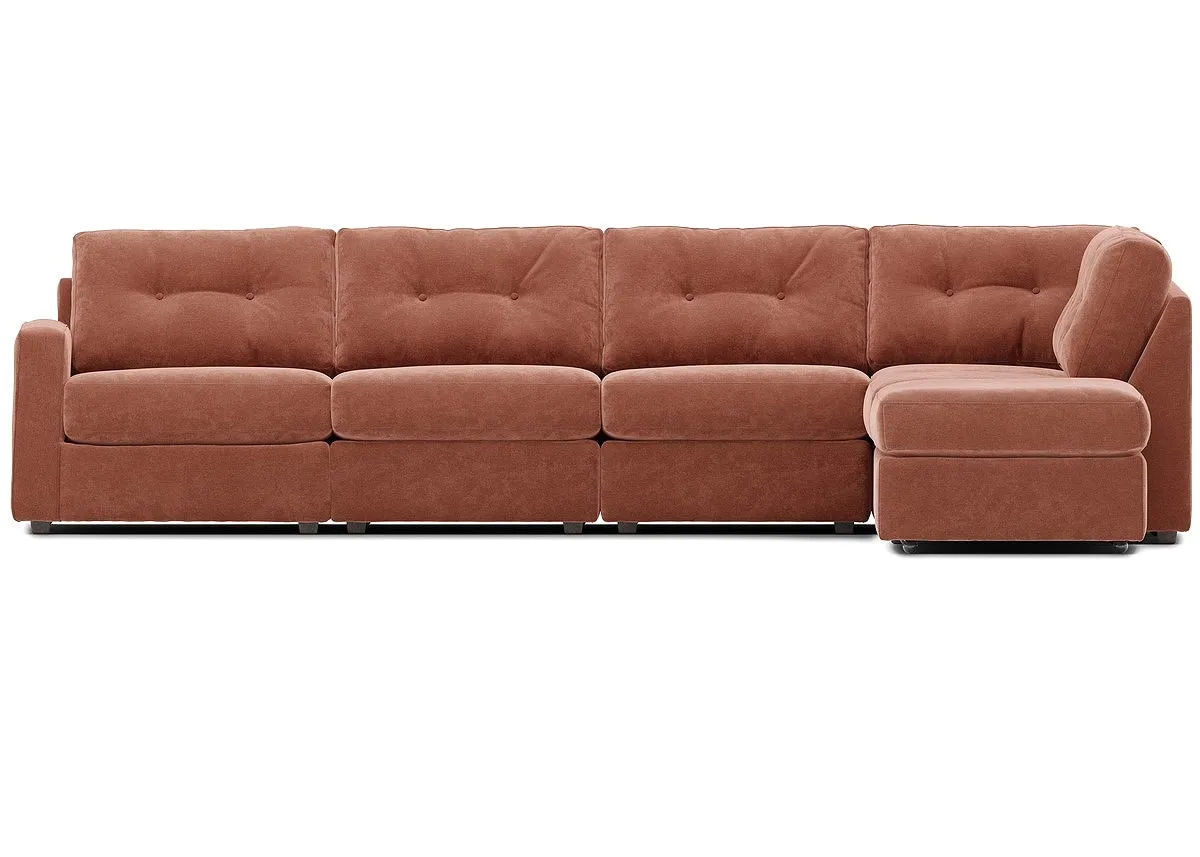 ModularOne Orange 6 Pc. Sectional W/ Ottoman By Drew & Jonathan