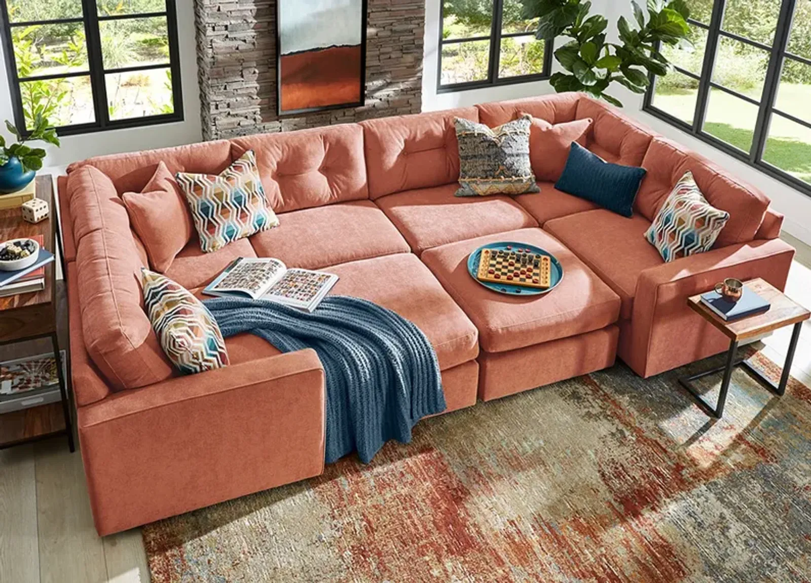 ModularOne Orange 8 Pc. Sectional By Drew & Jonathan