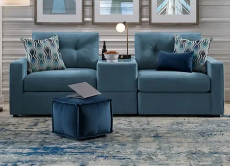 ModularOne Teal 3 Pc. Sectional W/ Media Console By Drew & Jonathan