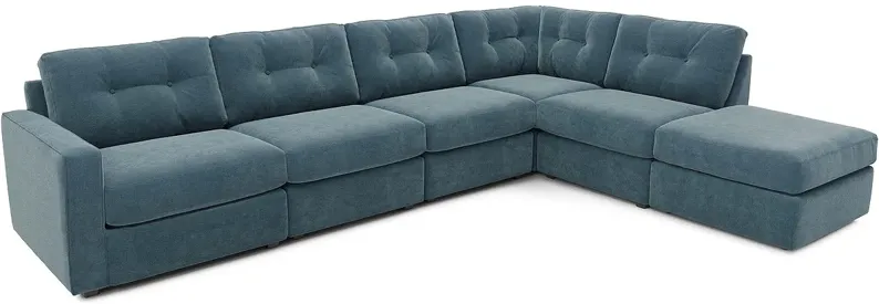 ModularOne Teal 6 Pc. Sectional W/ Ottoman By Drew & Jonathan