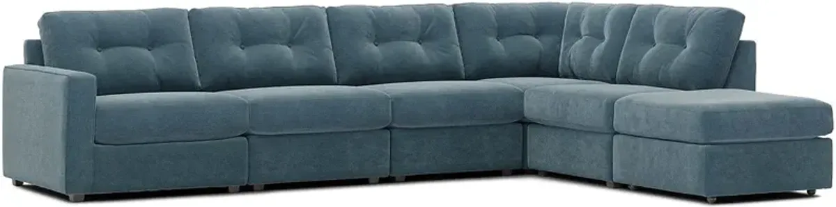 ModularOne Teal 6 Pc. Sectional W/ Ottoman By Drew & Jonathan