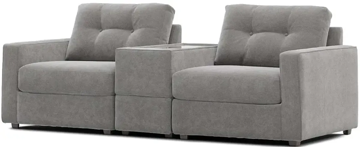 ModularOne Gray 3 Pc. Sectional W/ Media Console By Drew & Jonathan