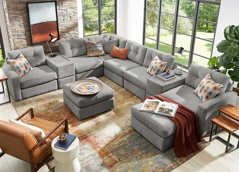 ModularOne Gray 8 Pc. Sectional W/ Chaise By Drew & Jonathan