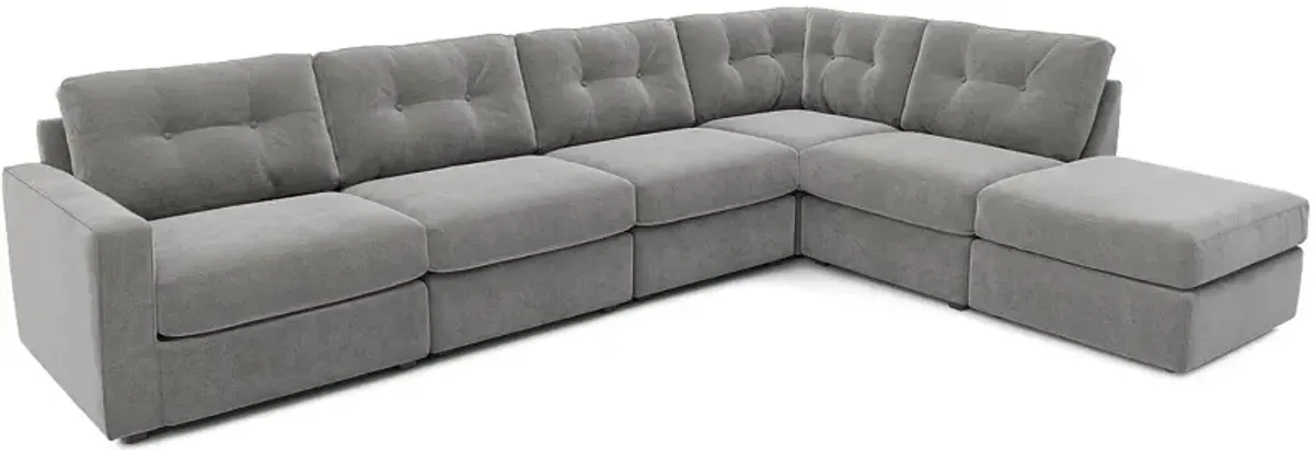 ModularOne Gray 6 Pc. W/ Ottoman Sectional By Drew & Jonathan