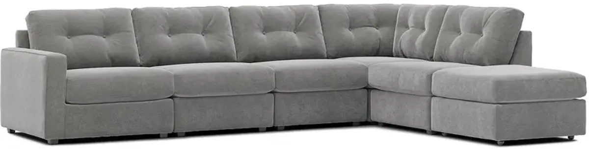 ModularOne Gray 6 Pc. W/ Ottoman Sectional By Drew & Jonathan