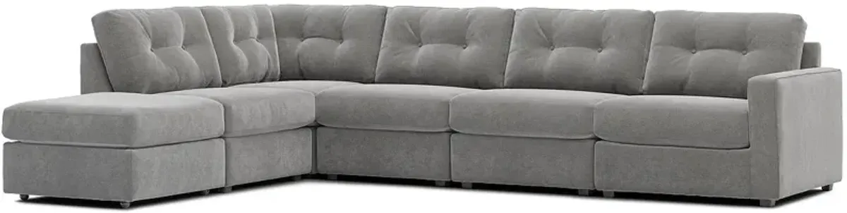 ModularOne Gray 6 Pc. Sectional W/ Ottoman By Drew & Jonathan (Reverse)