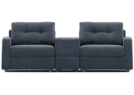 ModularOne Blue 3 Pc. Sectional W/ Media Console By Drew & Jonathan