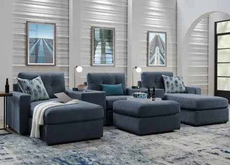 ModularOne Blue 6 Pc. Sectional W/ Chaise By Drew & Jonathan