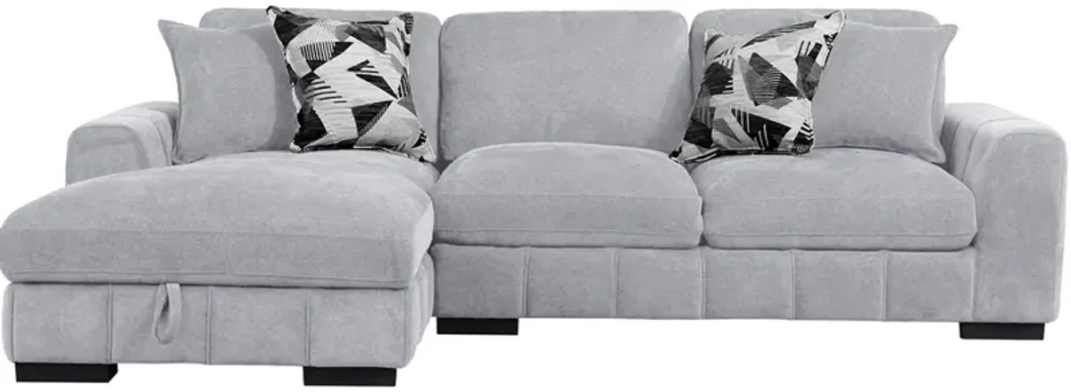 Catelyn II Gray 2 Pc. Sectional W/ Chaise (Reverse)