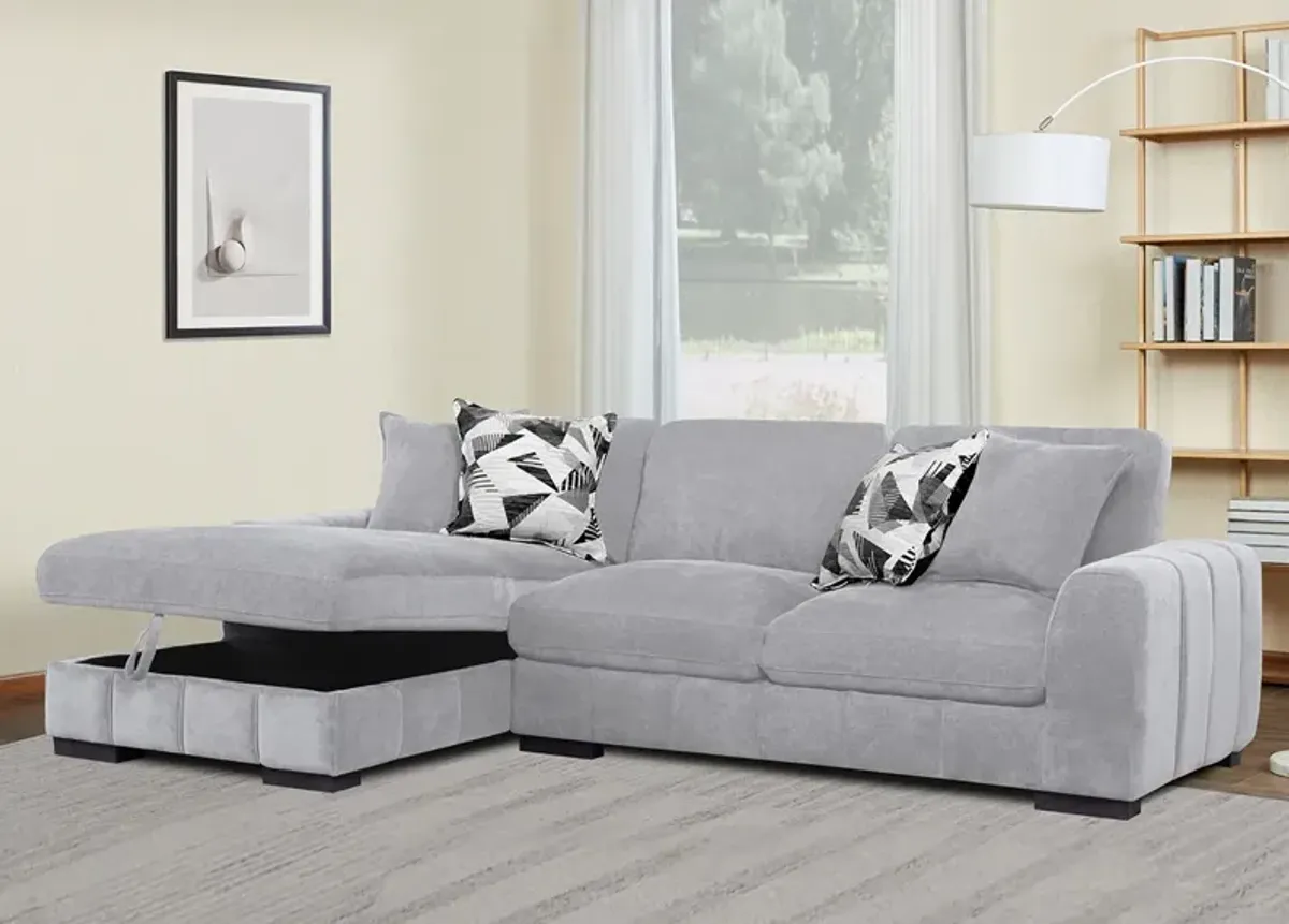 Catelyn II Gray 2 Pc. Sectional W/ Chaise (Reverse)