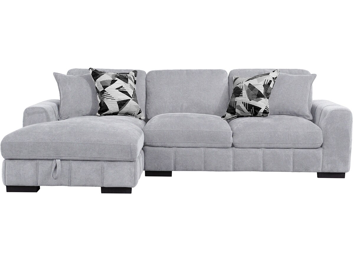 Catelyn II Gray 2 Pc. Sectional W/ Sleeper & Chaise (Reverse)