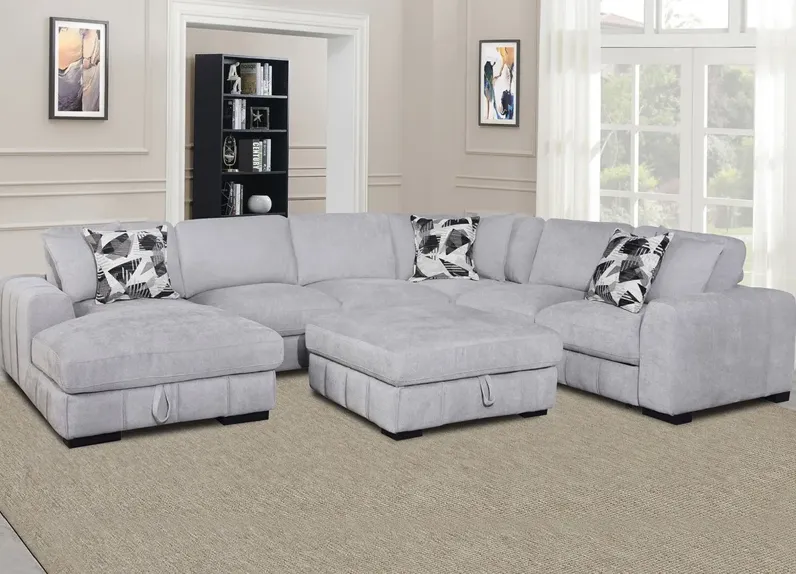 Catelyn II Gray 4 Pc. Sectional W/ Chaise (Reverse)