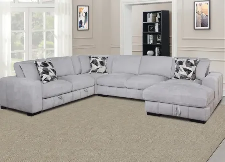 Catelyn II Gray 4 Pc. Sectional W/ Armless Sleeper & Chaise