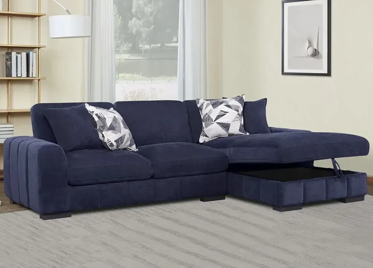 Catelyn II Blue 2 Pc. Sectional W/ Chaise