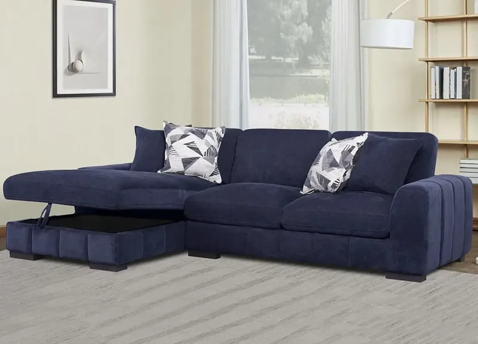 Catelyn II Blue 2 Pc. Sectional W/ Sleeper (Reverse)