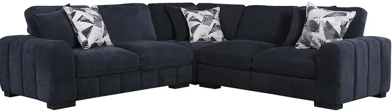 Catelyn II Blue 3 Pc. Sectional W/ Sleeper