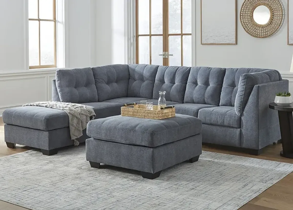 Bleecker Blue 2 Pc. Sectional (Reverse)