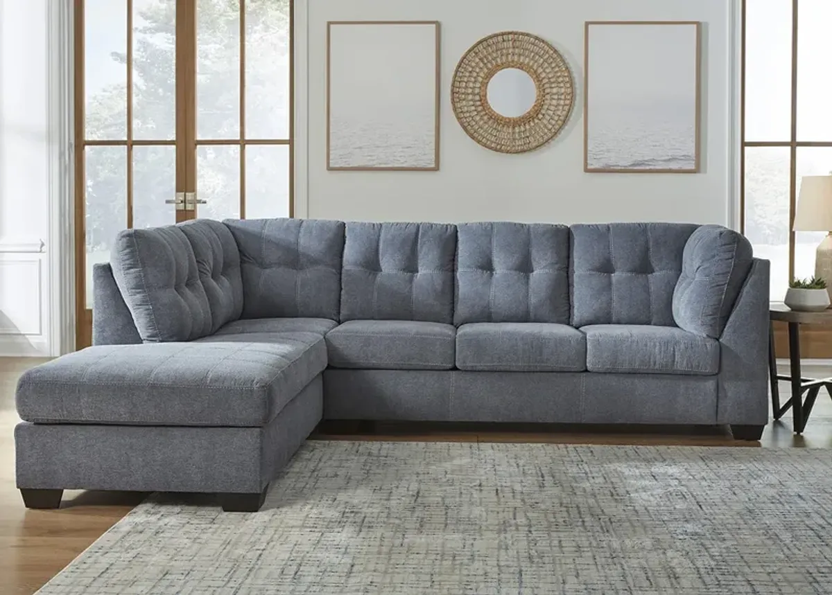 Bleecker Blue 2 Pc. Sectional (Reverse)