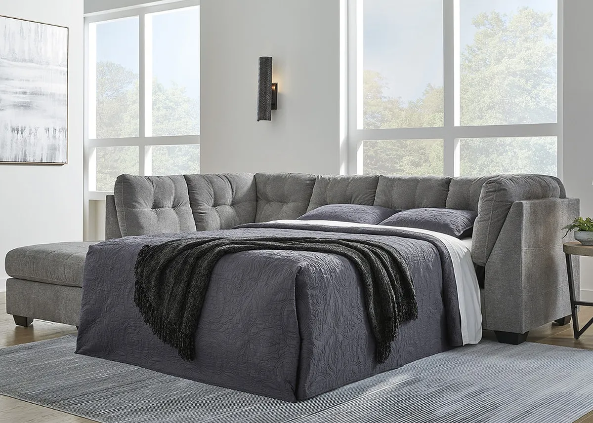 Bleecker Gray 2 Pc. Sleeper Sectional (Reverse)