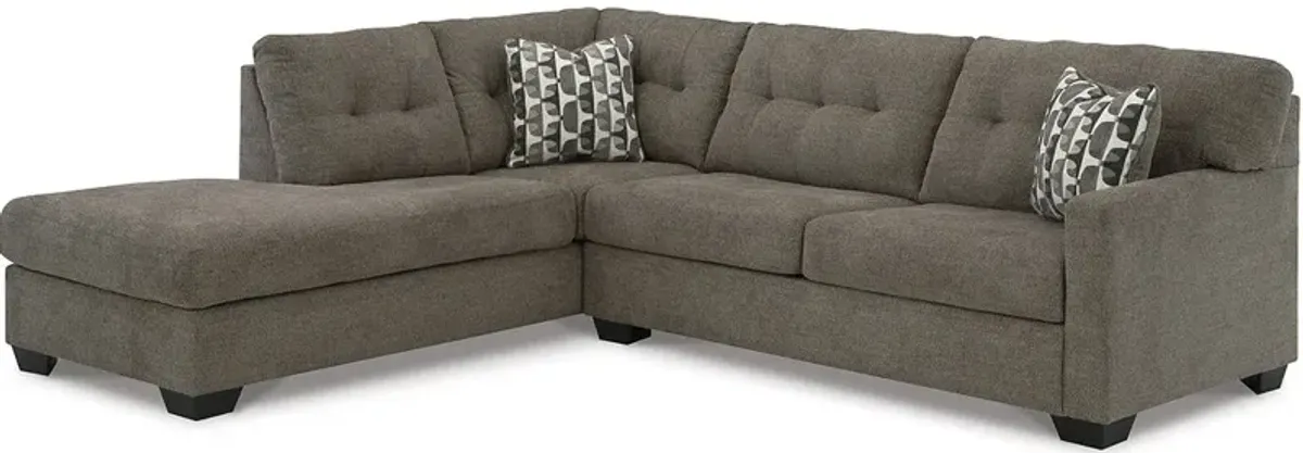 Greta Brown 2 Pc. Sleeper Sectional W/ Chaise (Reverse)