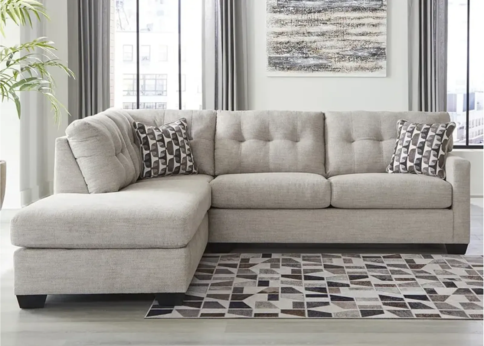 Greta Taupe 2 Pc. Sectional W/ Chaise (Reverse)