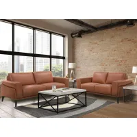 Arezzo Terracotta 2 Pc. Leather Living Room