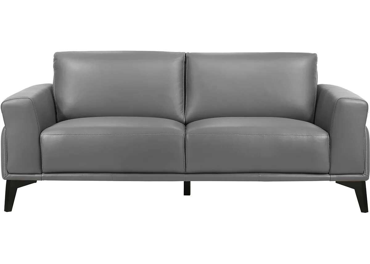 Arezzo Gray 3 Pc. Leather Living Room