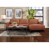 Arezzo Terracotta 2 Pc. Leather Sectional