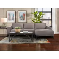 Arezzo Gray 2 Pc. Leather Sectional
