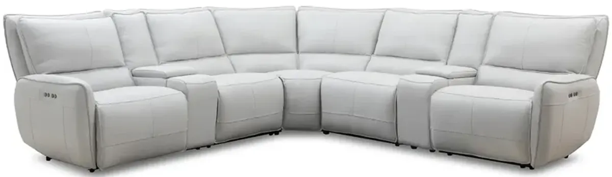 Boswell Leather 7 Pc. Power Sectional W/ Power Headrests