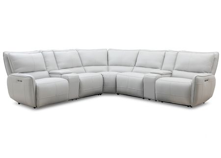 Boswell Leather 7 Pc. Power Sectional W/ Power Headrests