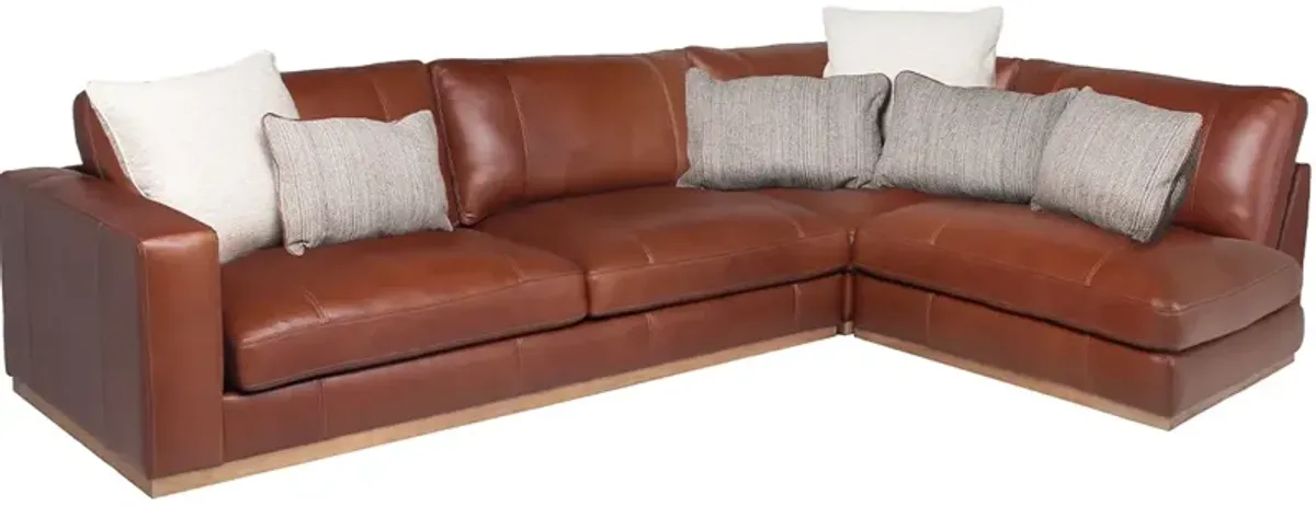 Calliope Leather 3 Pc. Sectional W/ Armless Chair