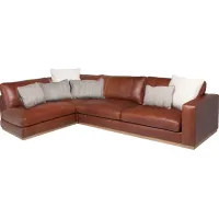 Calliope Leather 3 Pc. Sectional W/ Armless Chair (Reverse)
