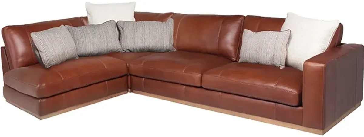 Calliope Leather 3 Pc. Sectional W/ Armless Chair (Reverse)