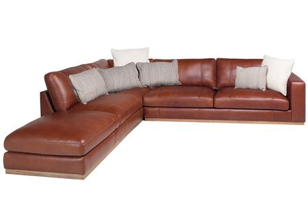 Calliope Leather 4 Pc. Sectional W/ Ottoman (Reverse)