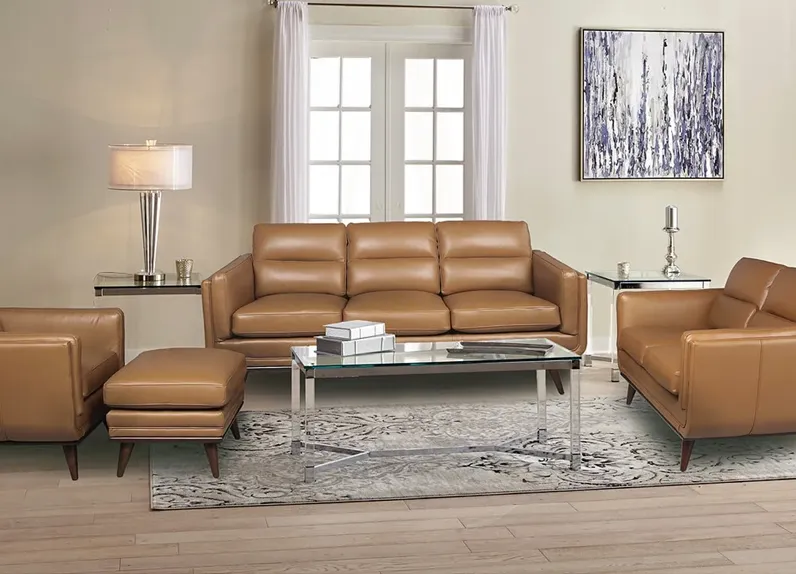 Savita Brown Leather 2 Pc. Living Room